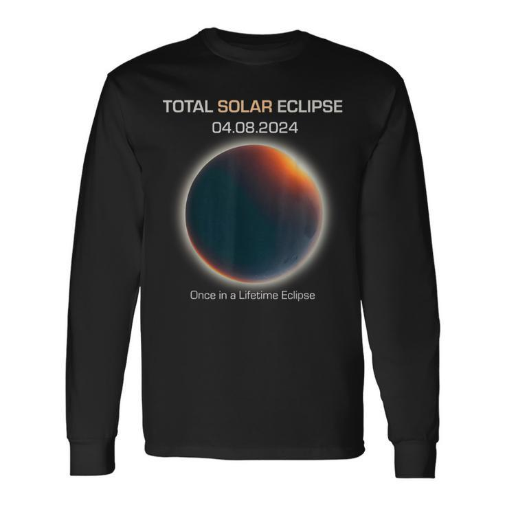 Astronomy Once In A Lifetime Eclipse Minimalistic Solar Ecli Long Sleeve T-Shirt Gifts ideas