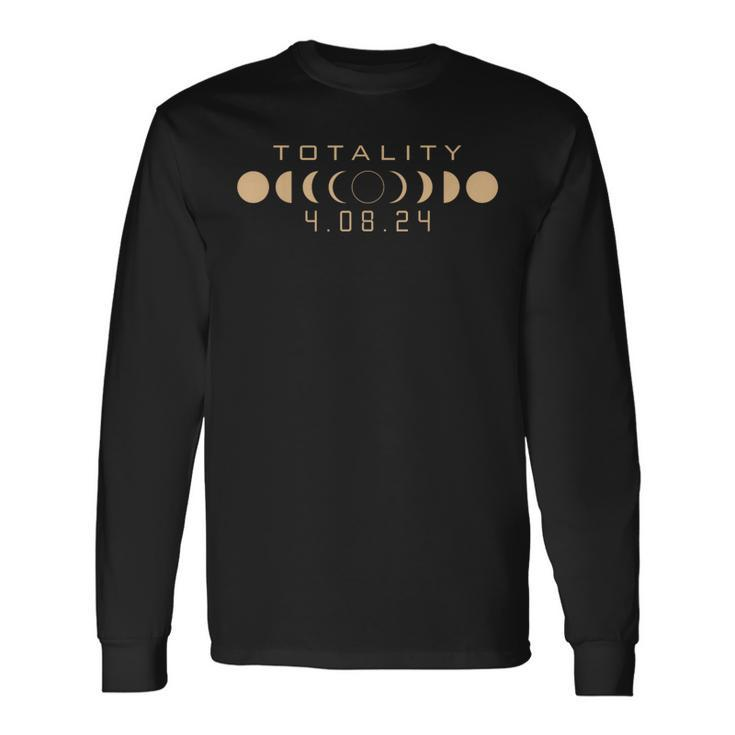 Astronomy Totalility Eclipse April 8 2024 Eclipse Long Sleeve T-Shirt