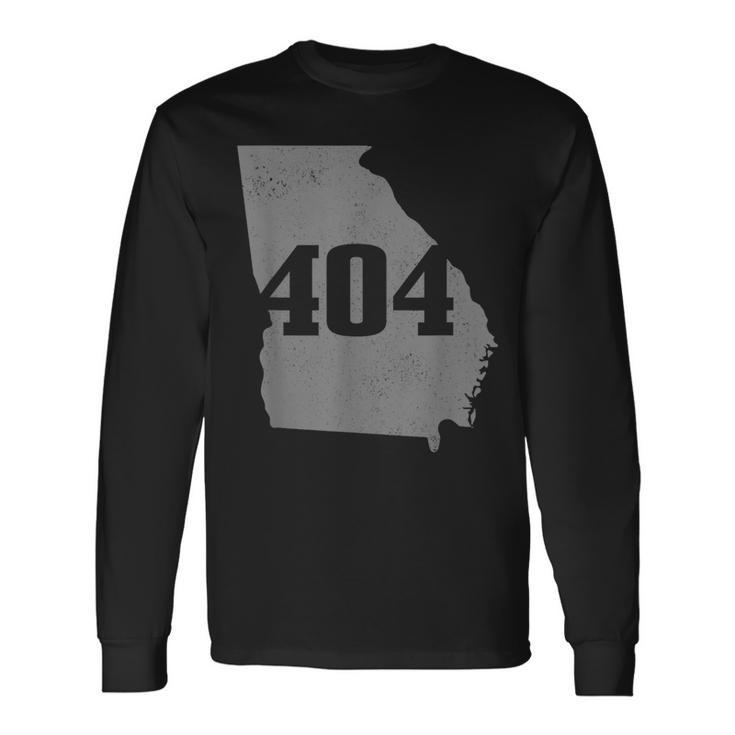 Atlanta 404 Area Code Atl Georgia Map State Pride Vintage Long Sleeve T-Shirt