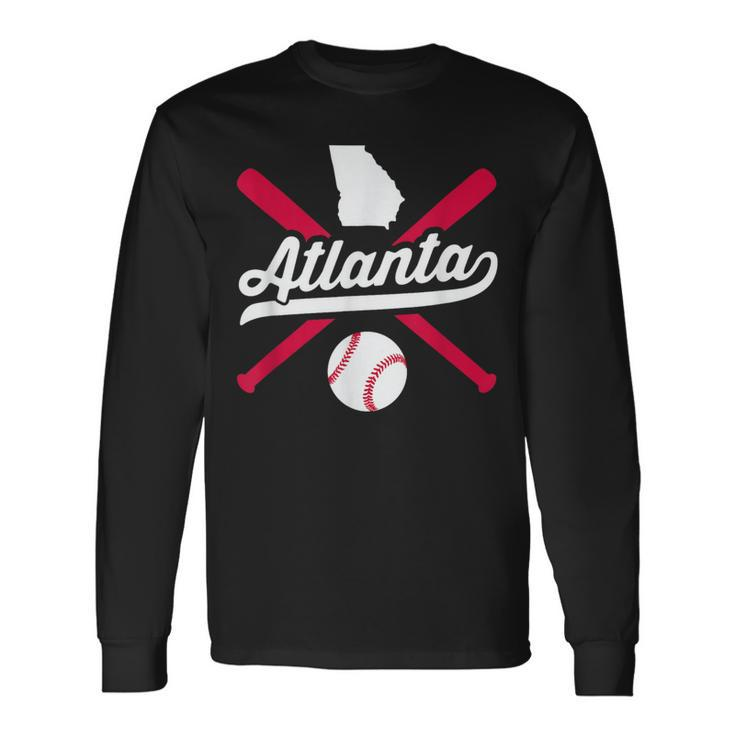 Atlanta Baseball Vintage Georgia State Pride Love City Dark Long Sleeve T-Shirt