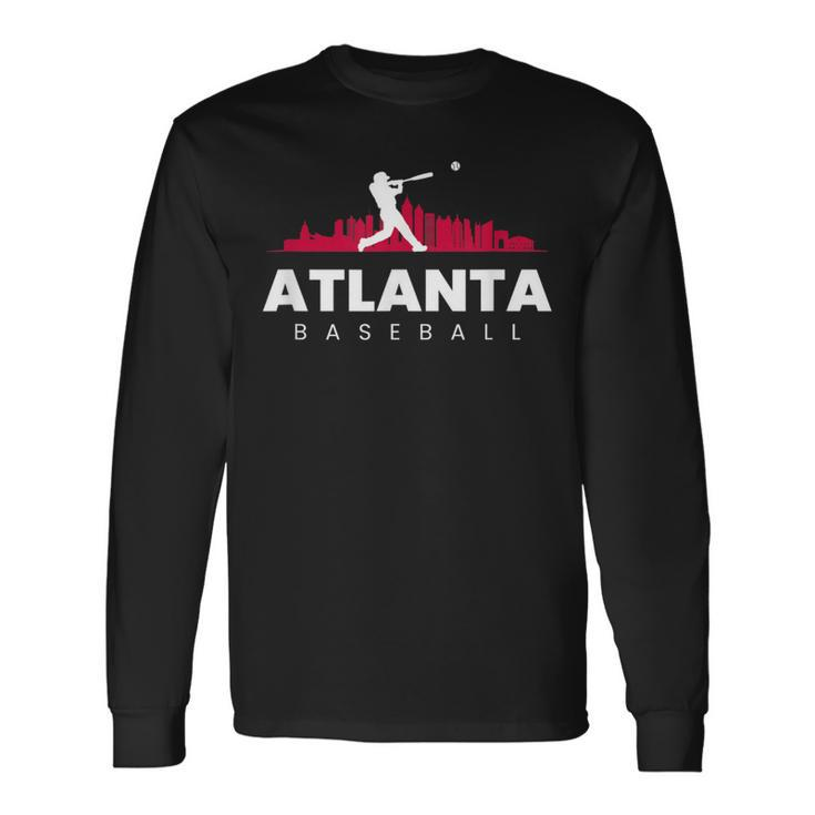 Atlanta Baseball Vintage Minimalist Retro Baseball Lover Long Sleeve T-Shirt