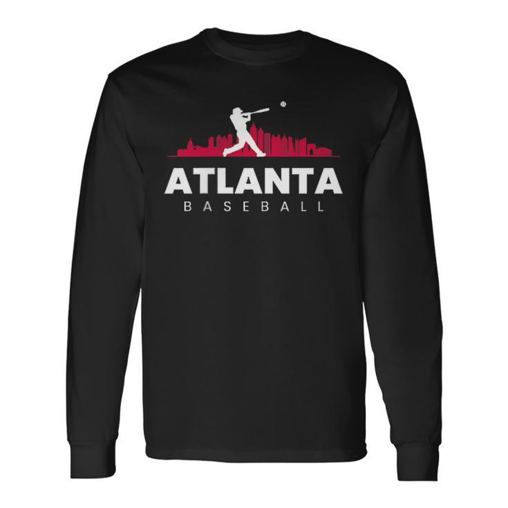 Atlanta Baseball Vintage Minimalist Retro Baseball Lover Long Sleeve T-Shirt