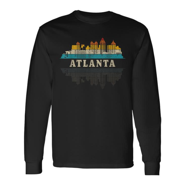 Atlanta Skyline Georgia Atl Vintage Pride Retro Long Sleeve T-Shirt
