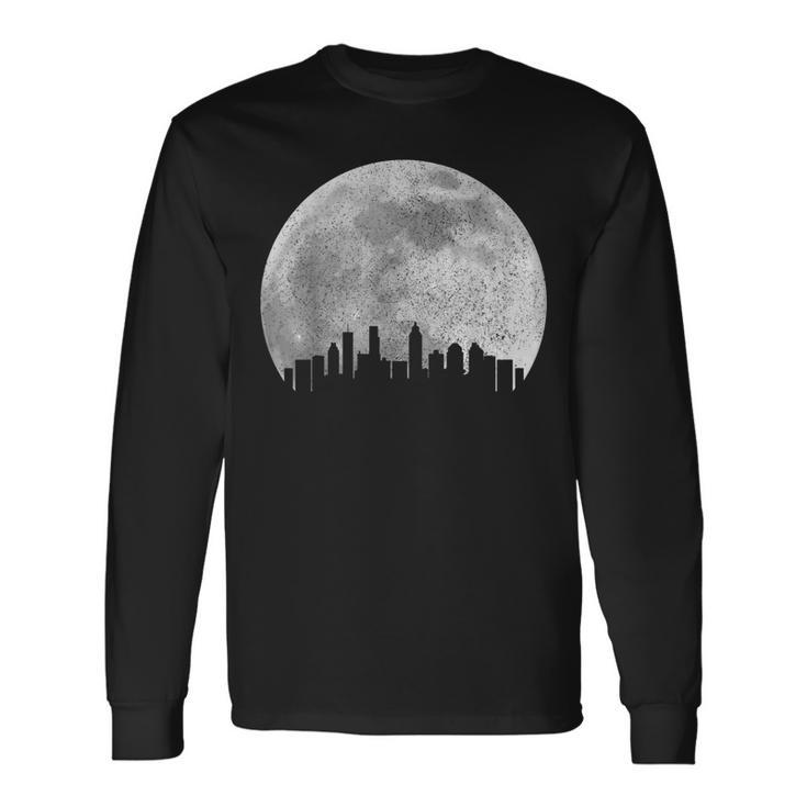 Atlanta Skyline Moon Pride Georgia Vintage Atlanta Long Sleeve T-Shirt Gifts ideas