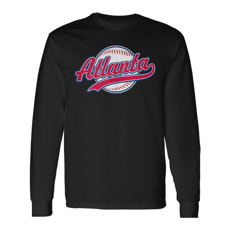 Atlanta Vintage Baseball Throwback Retro Long Sleeve T-Shirt