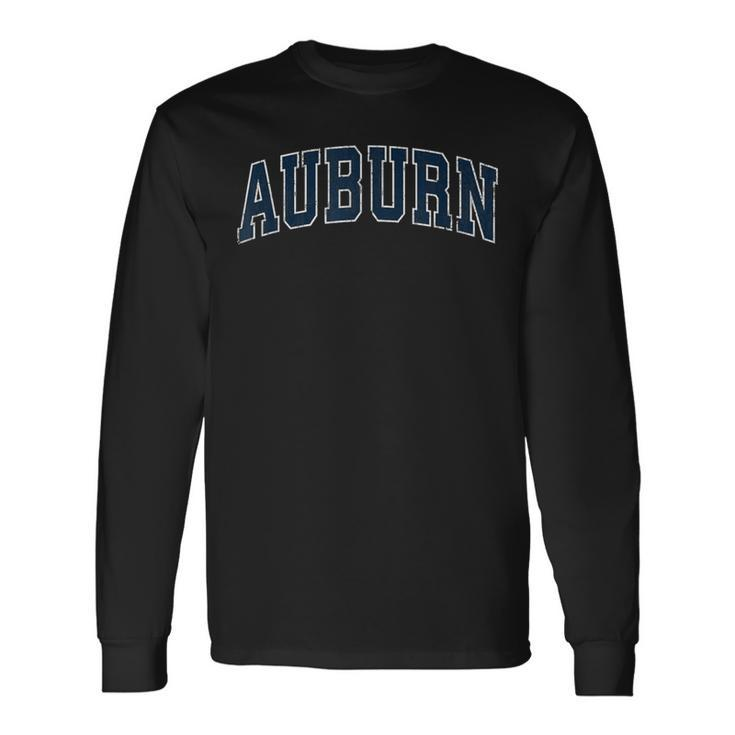 Auburn Alabama Al Vintage Sports Navy Long Sleeve T-Shirt