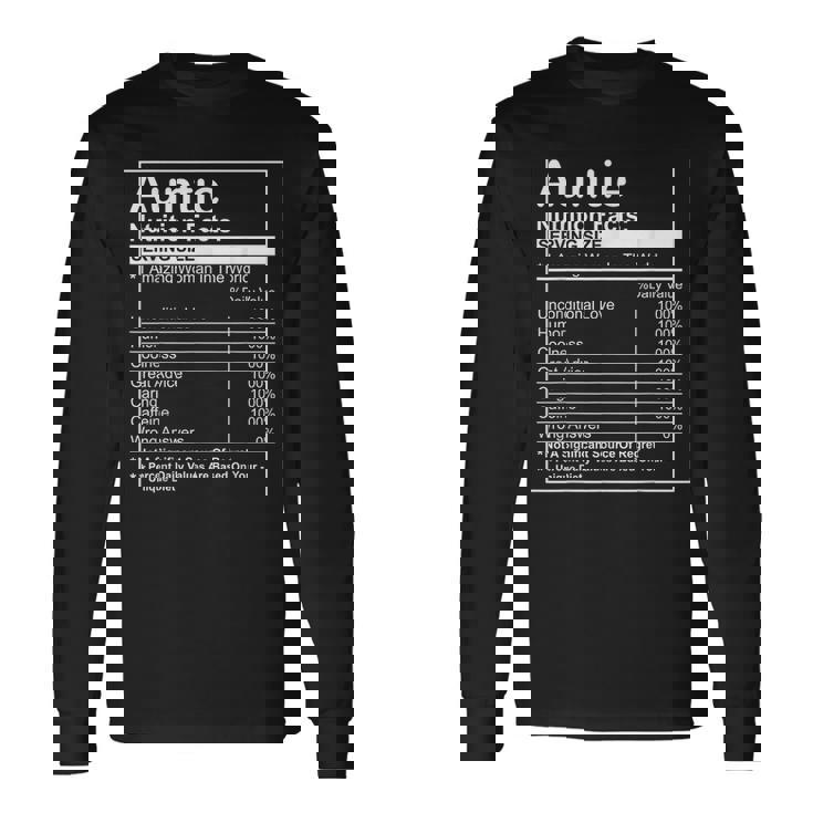 Auntie Nutrition Facts Long Sleeve T-Shirt