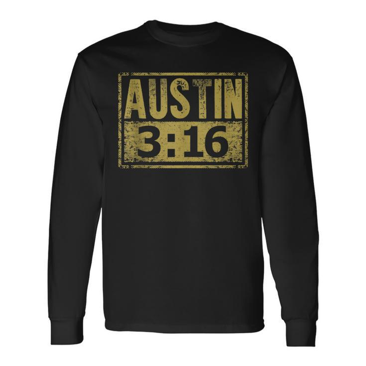 Austin 3 16 Classic American Distressed Vintage Long Sleeve T-Shirt