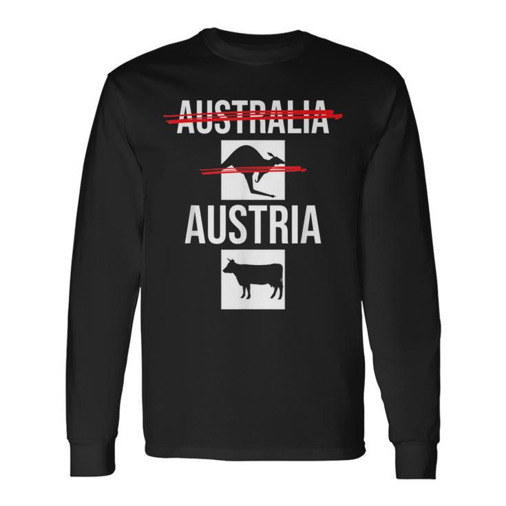 Austria Nicht Australia Österreich Kuh Nicht Känguru Langarmshirts Geschenkideen