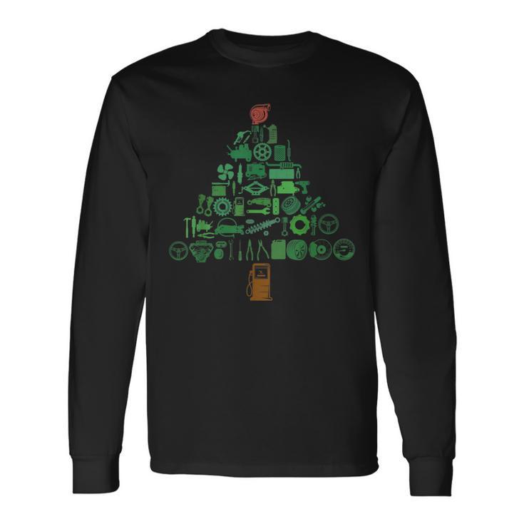 Auto Mechanic Car Engineer Holiday Christmas Tree Racing Fan Long Sleeve T-Shirt