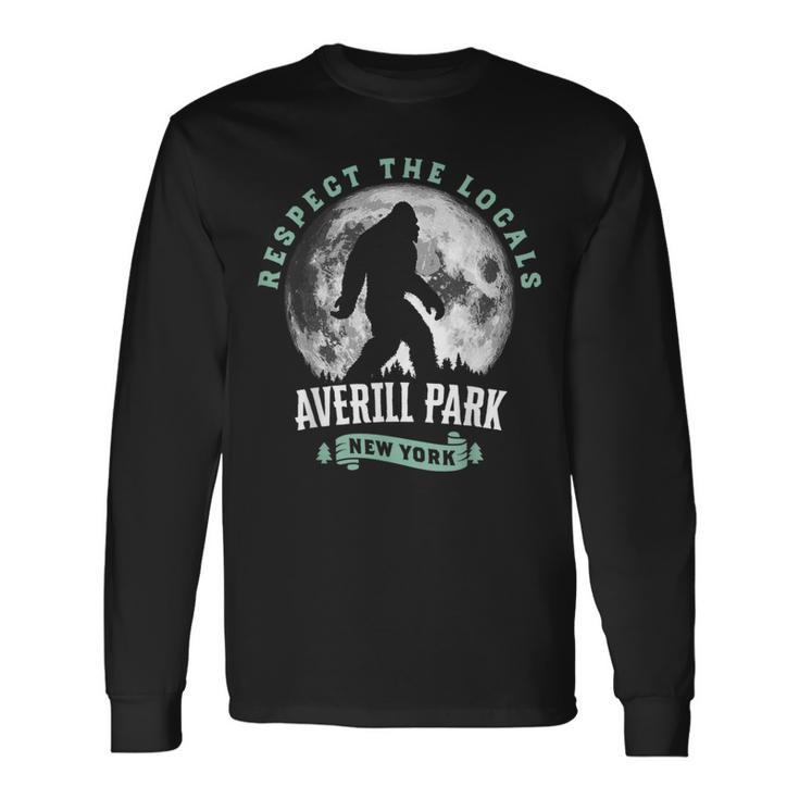 Averill Park New York Respect The Locals Bigfoot Night Long Sleeve T-Shirt