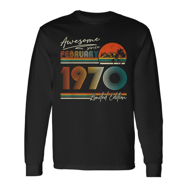 Awesome Since February 1970 Vintage 54Th Birthday Men Long Sleeve T-Shirt