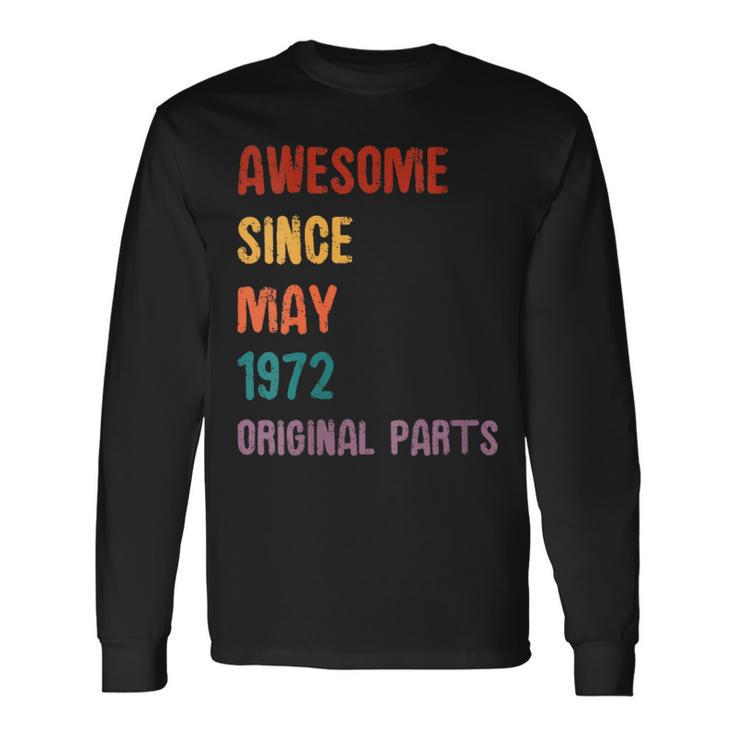 Awesome Since May 1972 Taurus And Gemini Zodiac Long Sleeve T-Shirt