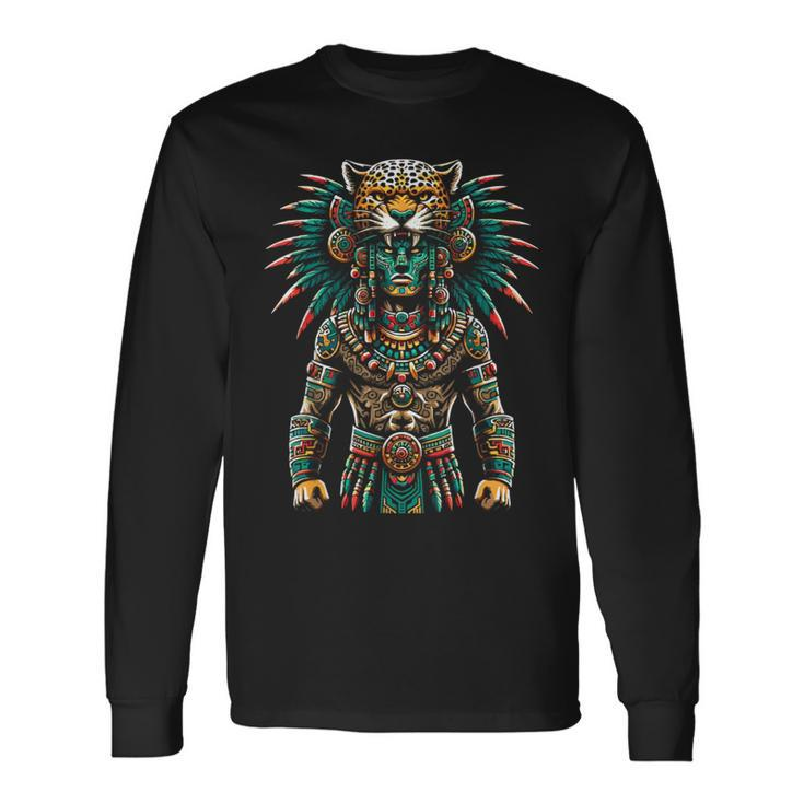 Aztec Jaguar Warrior Aztec Culture Mayan Indigenous Long Sleeve T-Shirt Gifts ideas