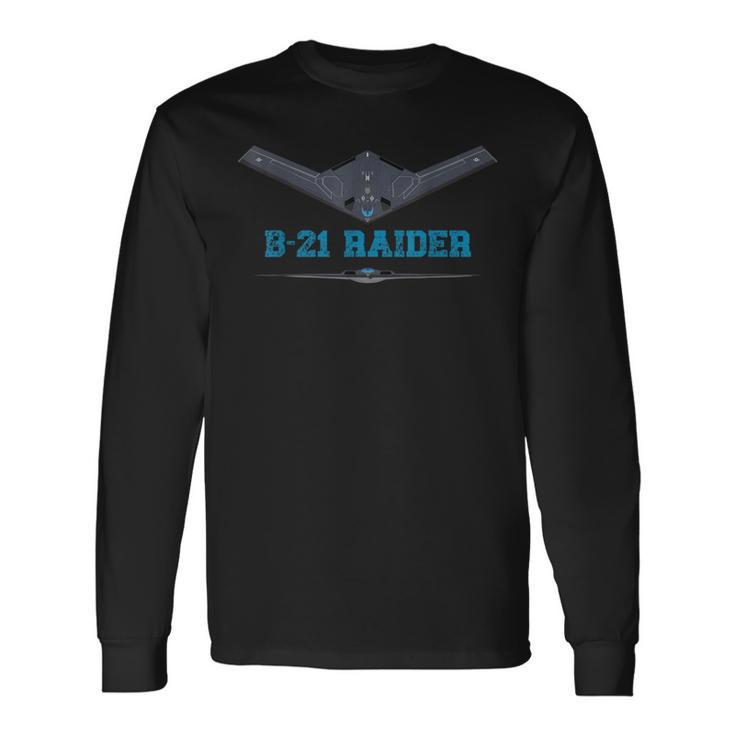 B21 Raider Stealth Bomber Aircraft Usa Airplane Aviation Long Sleeve T-Shirt