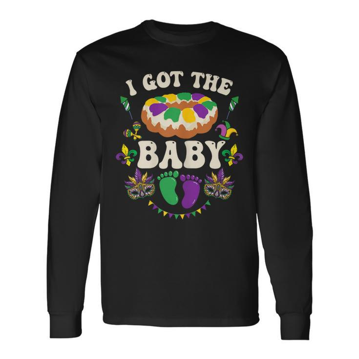I Got The Baby Pregnancy Announcement Mardi Gras Long Sleeve T-Shirt