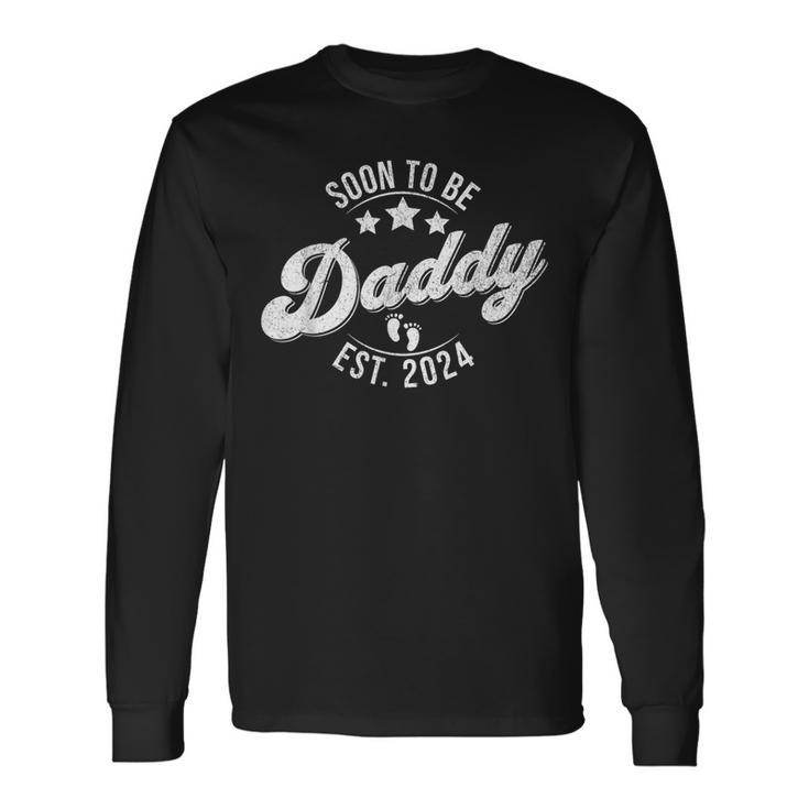 Bald Zu Sein Papa Est 2024 Befördert Zu Papa Zukunft Neueater Langarmshirts Geschenkideen