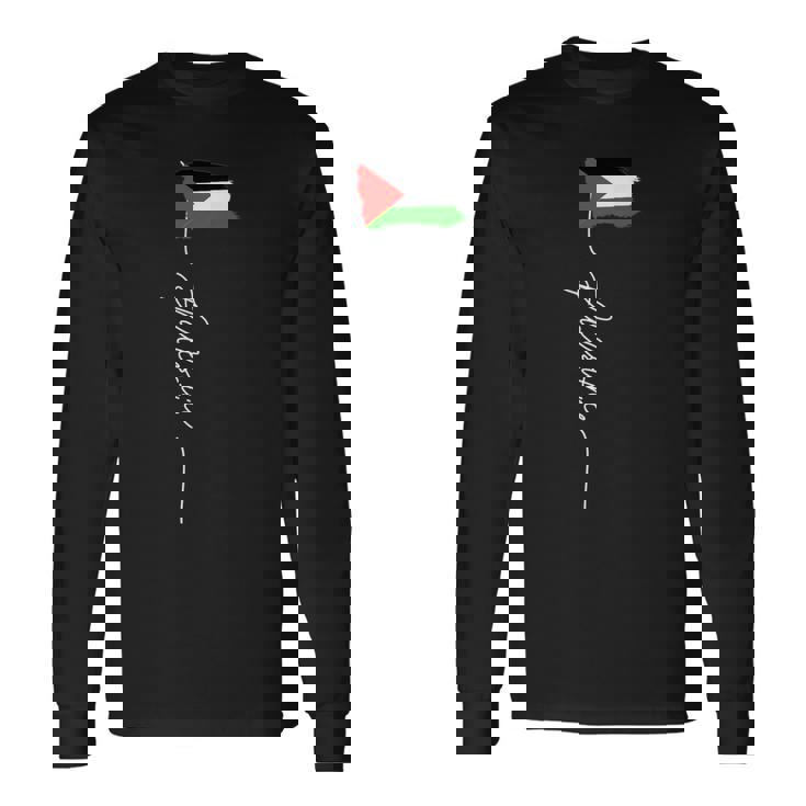Bandera De Palestina Elegante Bandera Patriótica Palestina Camiseta de manga larga