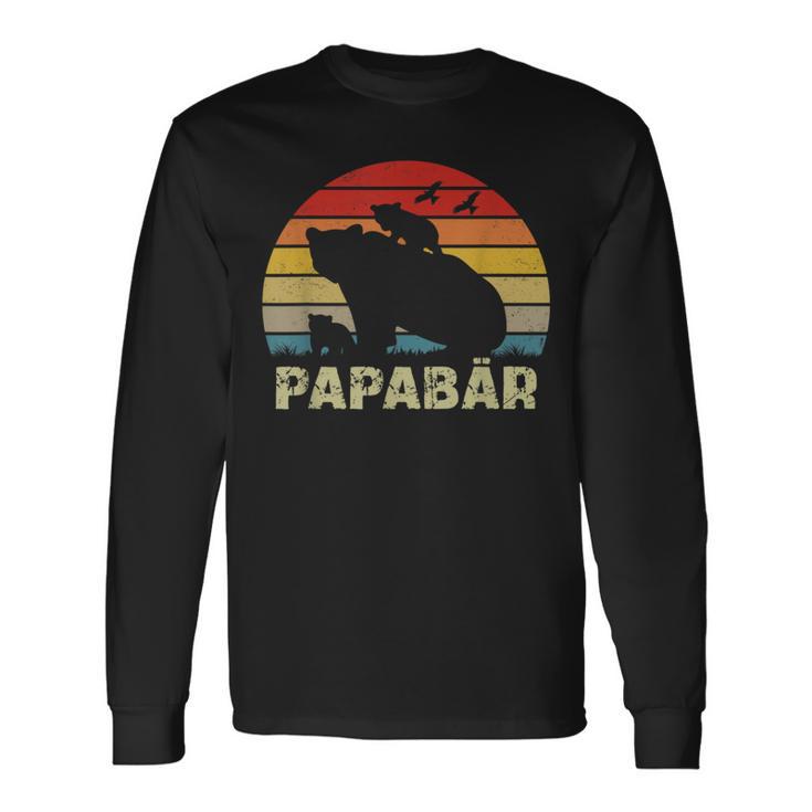 Bär Papaatertag Retro Papa Bär Langarmshirts Geschenkideen