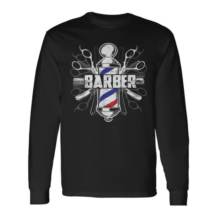 Barber Shop Pole Hairdresser & Barber Hipster Langarmshirts Geschenkideen