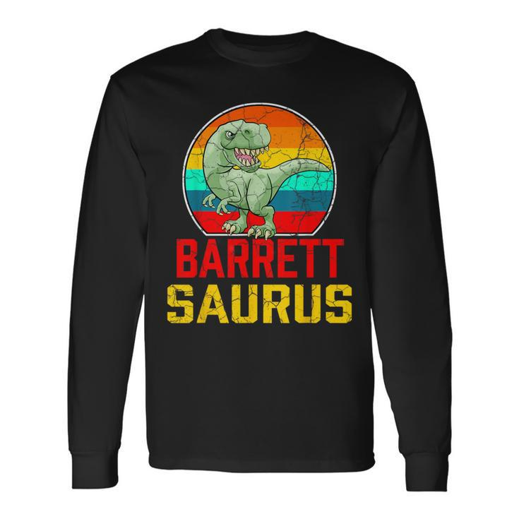 Barrett Saurus Family Reunion Last Name Team Custom Long Sleeve T-Shirt