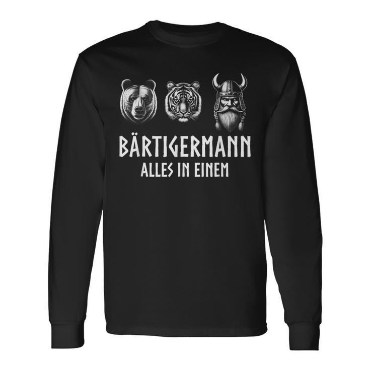 Bärtigermann Alles In Einem Bear Tiger Viking Man Black Langarmshirts Geschenkideen