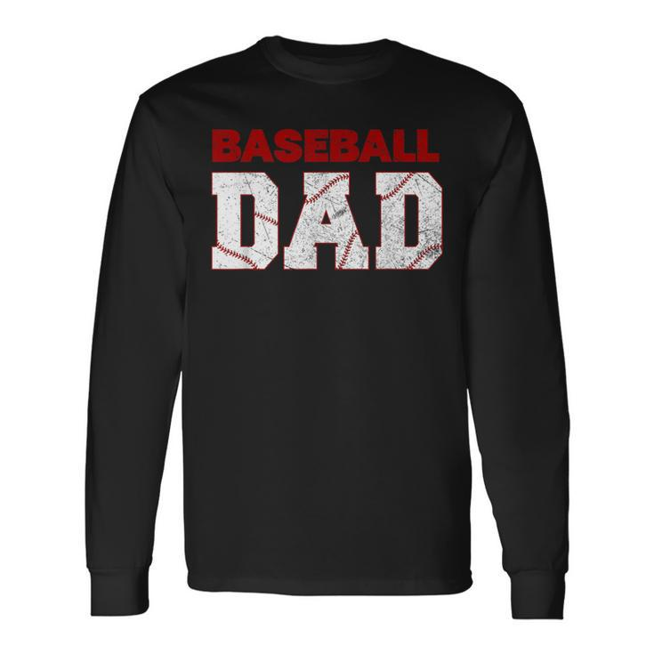 Baseball Dad Happy Fathers Day For Boys Kid Long Sleeve T-Shirt