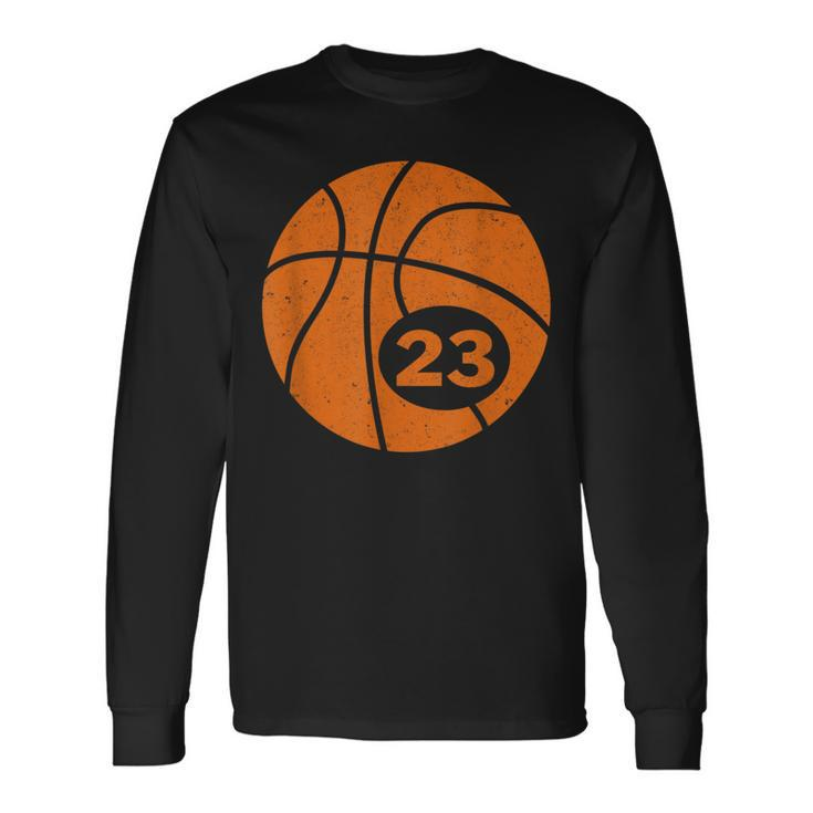 Basketball Player Jersey Number 23 Graphic Long Sleeve T-Shirt