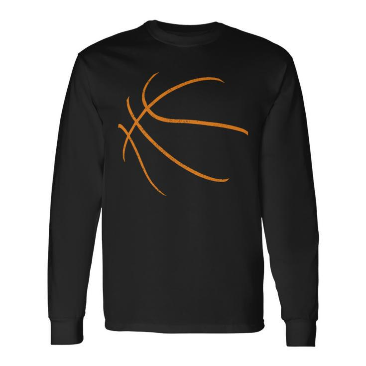 Basketball Silhouette Bball Player Coach Sports Baller Long Sleeve T-Shirt