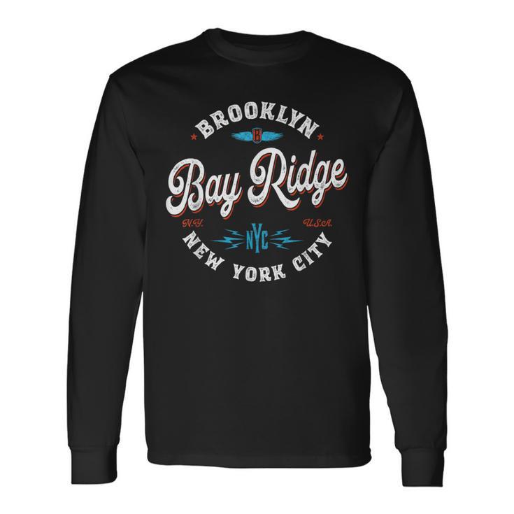 Bay Ridge Brooklyn New York Retro Vintage Graphic Long Sleeve T-Shirt Gifts ideas