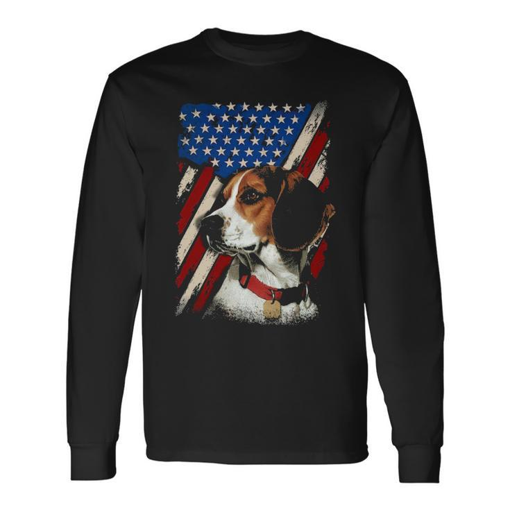 Beagle American Flag Bandana Patriotic 4Th Of July Long Sleeve T-Shirt