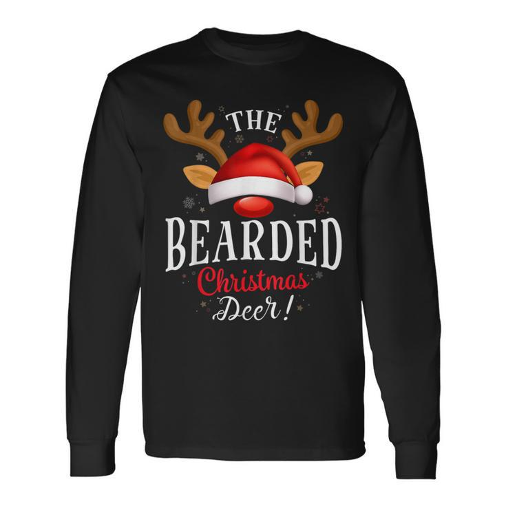 Bearded Christmas Deer Pjs Xmas Family Matching Long Sleeve T-Shirt