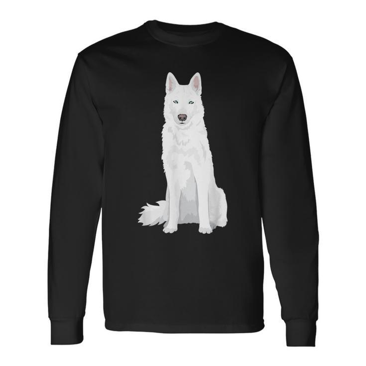 Beautiful White Siberian Husky Sweet White Snow Dog Long Sleeve T-Shirt Gifts ideas