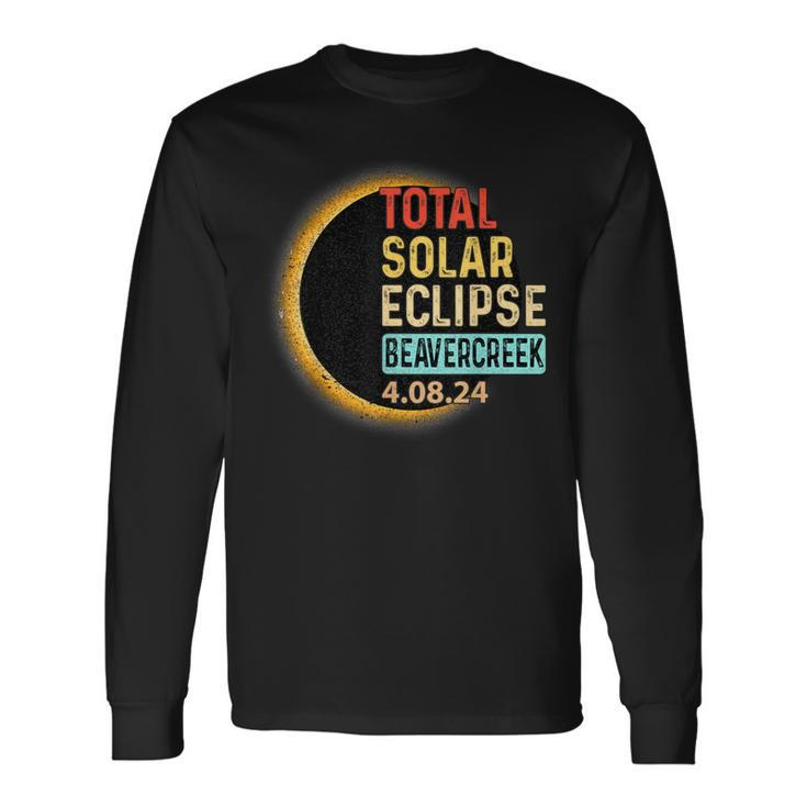Beavercreek Ohio Oh Total Solar Eclipse Party 2024 Totality Long Sleeve T-Shirt