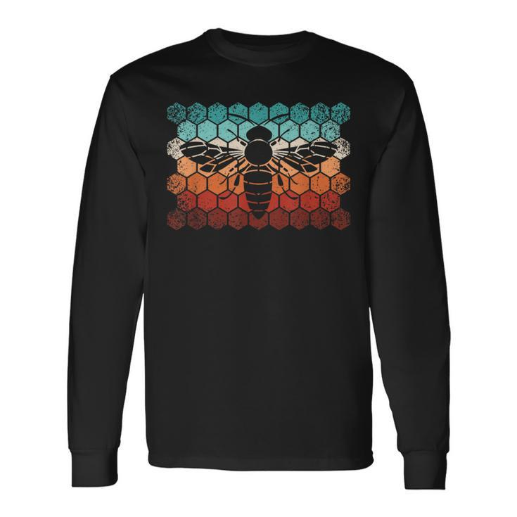 Beekeeping Honey Honeycomb Beekeeper Retro Bee Long Sleeve T-Shirt