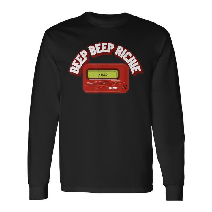 Beep Beep Richie 90S Tech Beeper Vintage Horror Long Sleeve T-Shirt