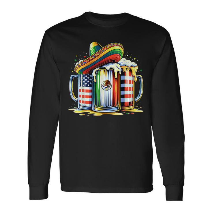 Beer Mexican Usa Flag Cinco De Mayo Drinking Party Women Long Sleeve T-Shirt Gifts ideas