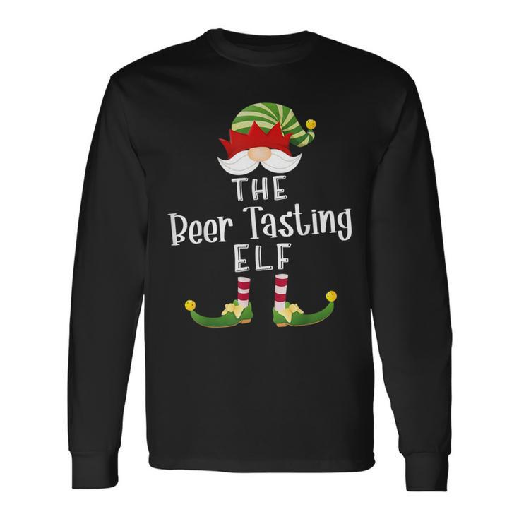Beer Tasting Elf Group Christmas Pajama Party Long Sleeve T-Shirt