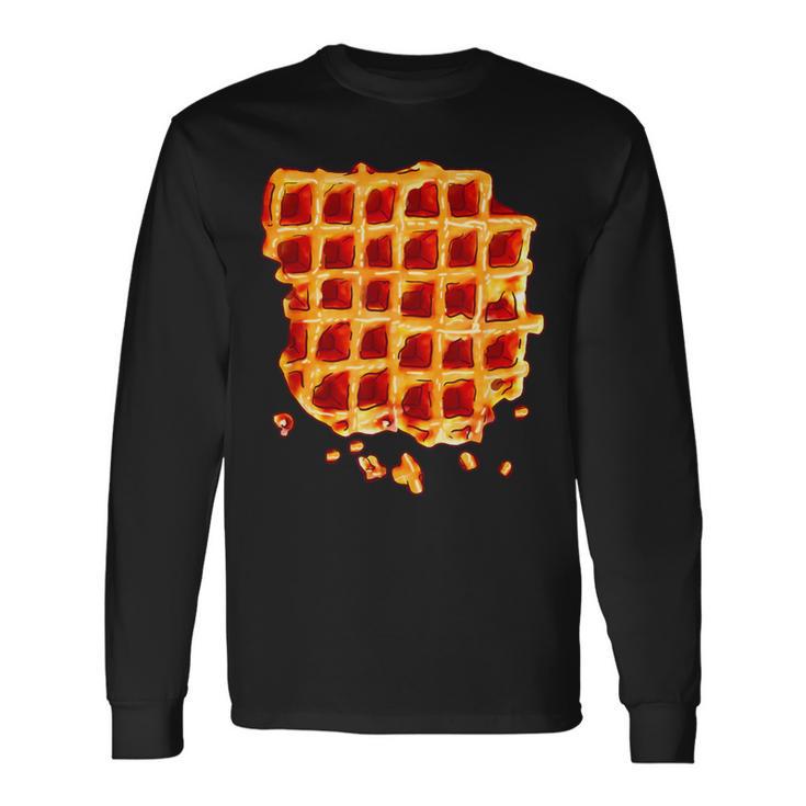 Belgian Waffle Syrup Breakfast Food Snack Waffle Lover Long Sleeve T-Shirt