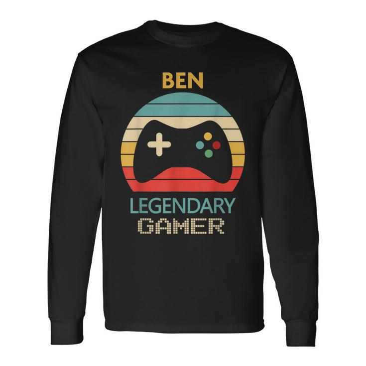 Ben Name Personalised Legendary Gamer Long Sleeve T-Shirt