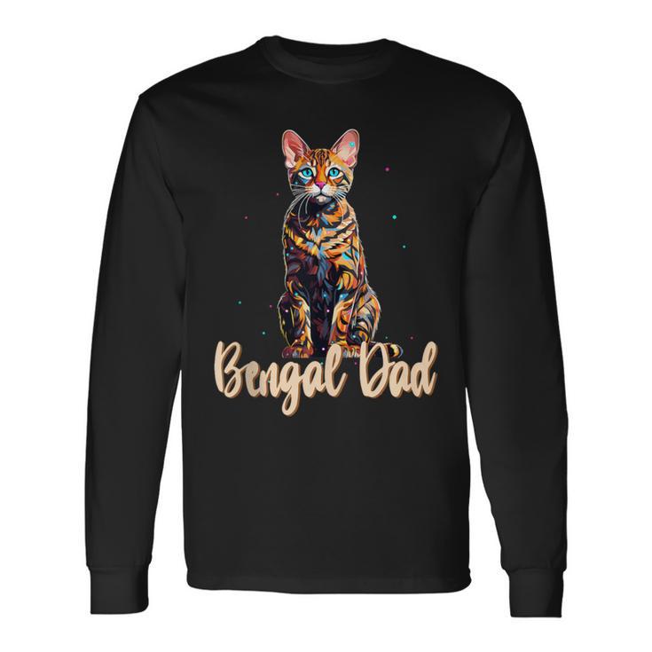 Bengal Katzen-Papa Cat Dad Daddy Father Haustiere Familie Langarmshirts Geschenkideen