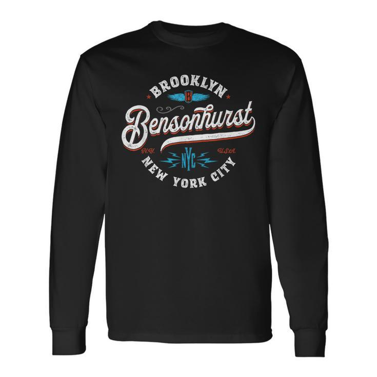 Bensonhurst Brooklyn New York Nyc Retro Vintage Graphic Long Sleeve T-Shirt