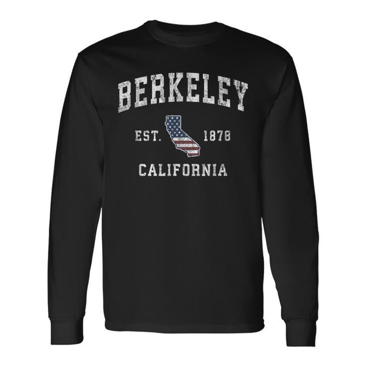 Berkeley California Ca Vintage American Flag Sports Long Sleeve T-Shirt Gifts ideas