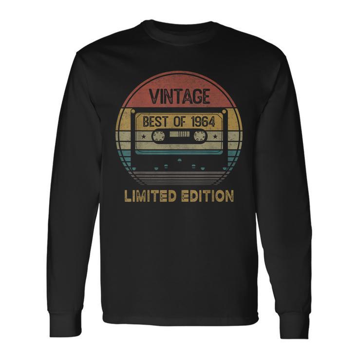 Best Of 1964 60Th Birthday Vintage Cassette Tape Long Sleeve T-Shirt