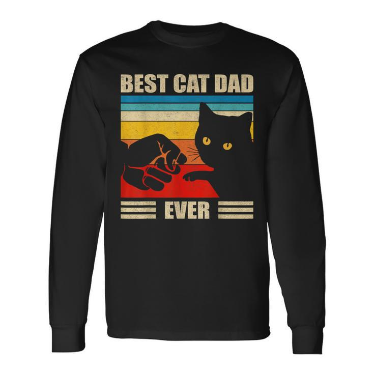 Best Cat Dad Ever Cat Dad Father Vintage Long Sleeve T-Shirt Gifts ideas