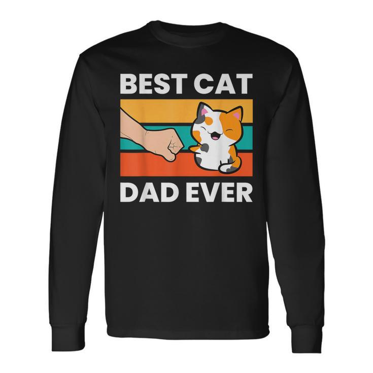 Best Cat Dad Ever Papa Calico Cat Long Sleeve T-Shirt Gifts ideas