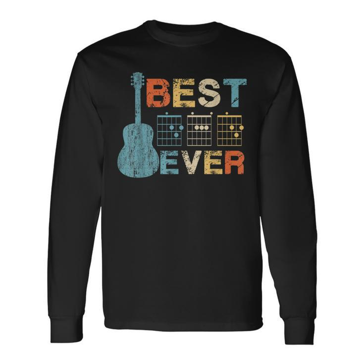 Best Dad Ever Guitar Chords Musician Father Day Long Sleeve T-Shirt Gifts ideas