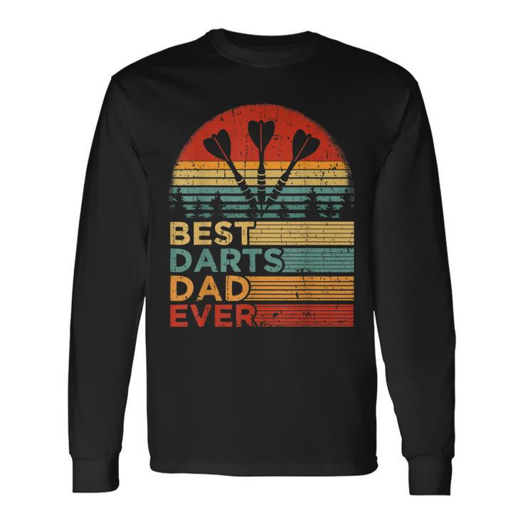 Best Darts Dad Ever Vintage Darts Father's Day Long Sleeve T-Shirt