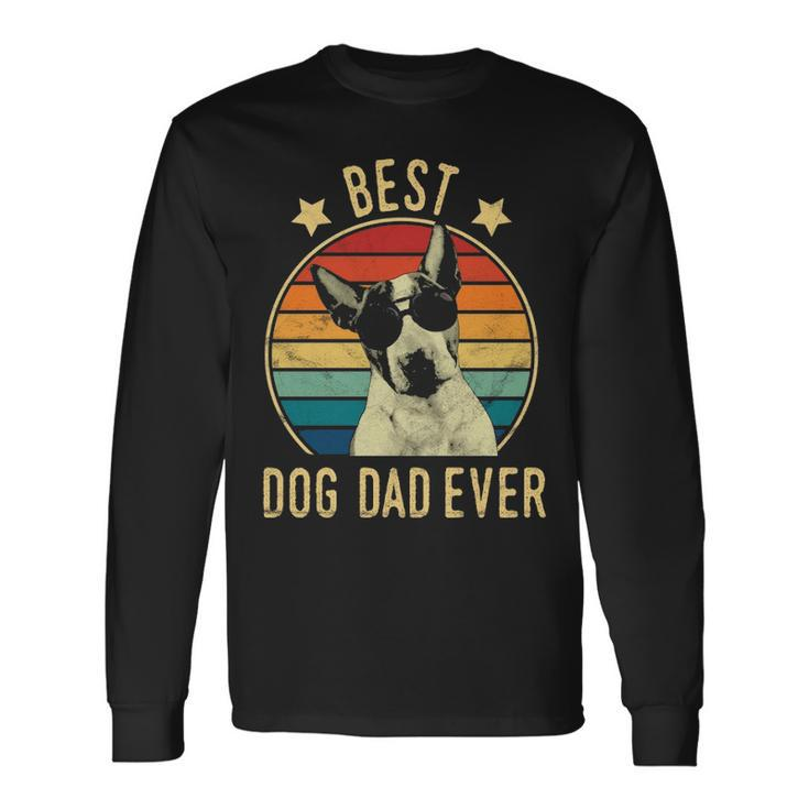 Best Dog Dad Ever Bull Terrier Father's Day Gif Long Sleeve T-Shirt