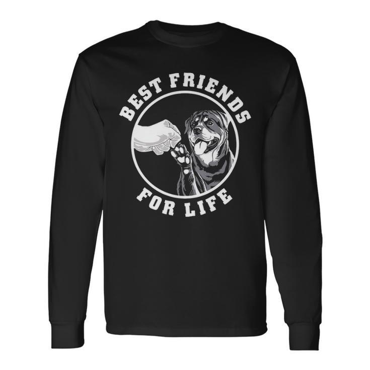 Best Friends For Life Rottweiler Dog Lovers Keeper Pet Owner Long Sleeve T-Shirt